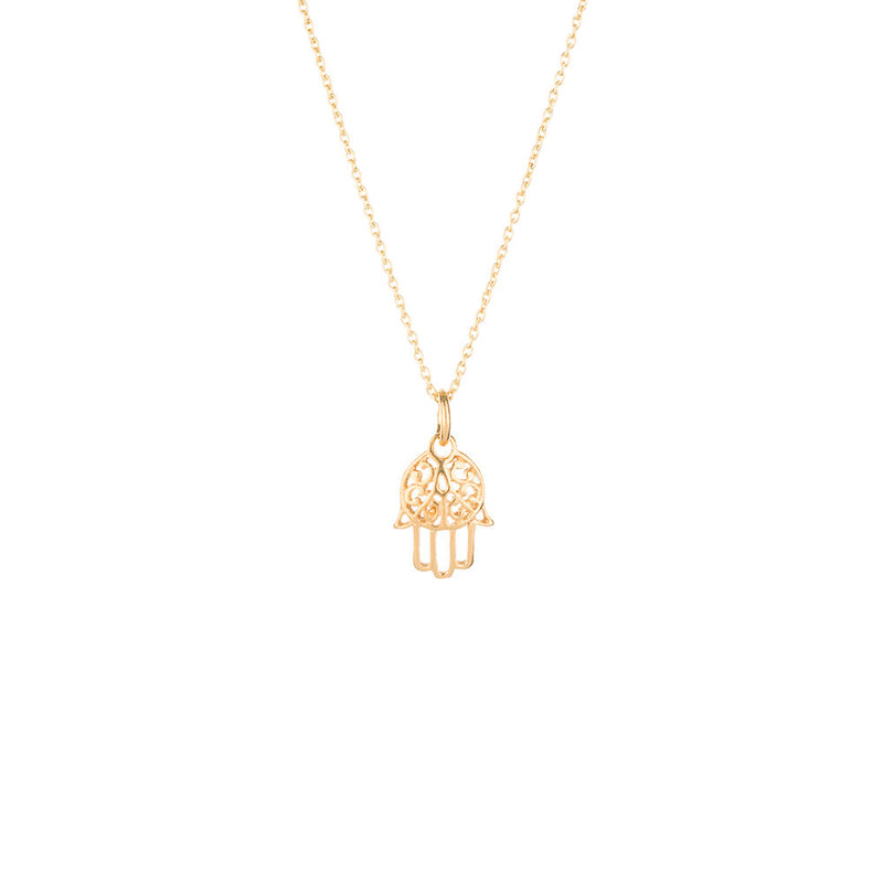 Hamsa Necklace in Gold Vermeil