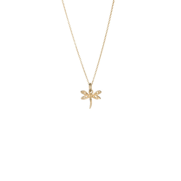 Dragonfly Necklace in Gold Vermeil