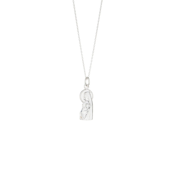 Mary and Child Necklace, Sterling Silver
