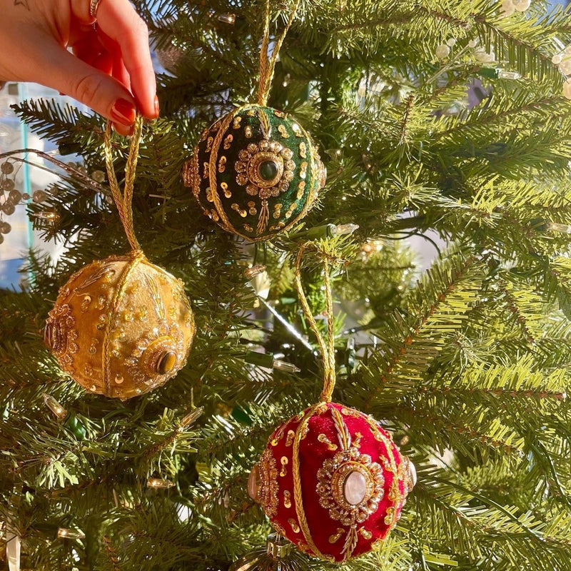Suka Gemstone & Velvet Christmas Ornament