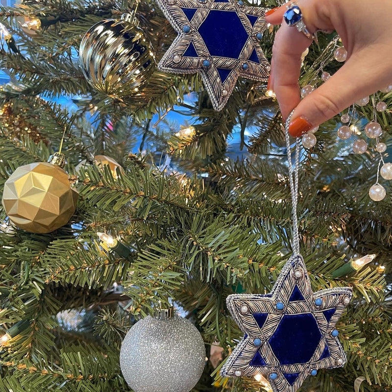 Suka Gemstone Star of David Tree Ornament