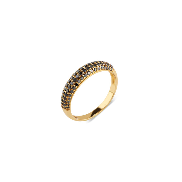 Satya, Black Diamond Ring 14k Gold