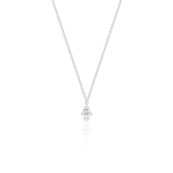 Fatima, Diamond 14k White Gold Necklace