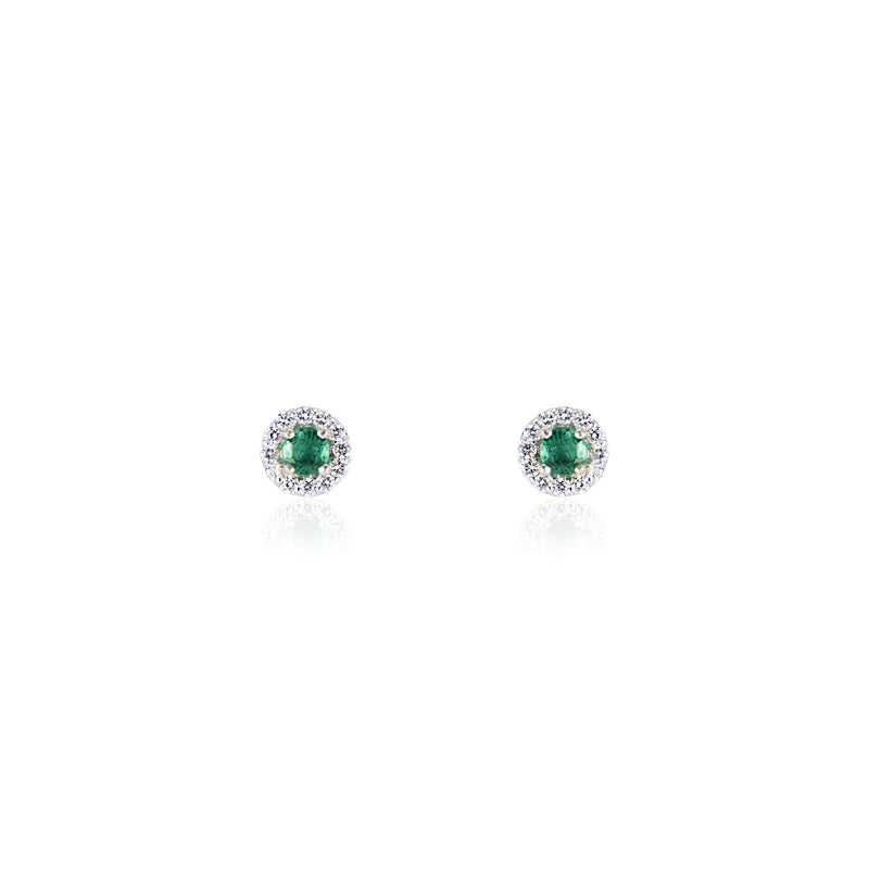 Diana, Emerald and Diamond Studs