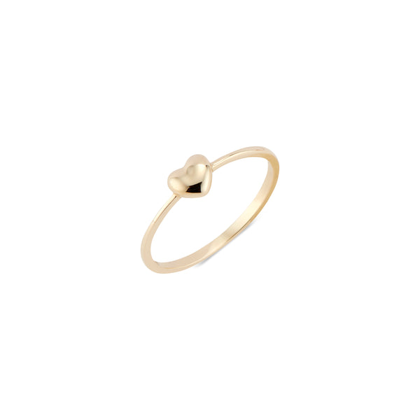 14k Gold Puffy Heart Ring
