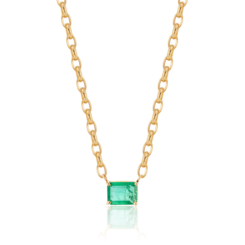 Zoya Emerald Necklace, 14k Gold