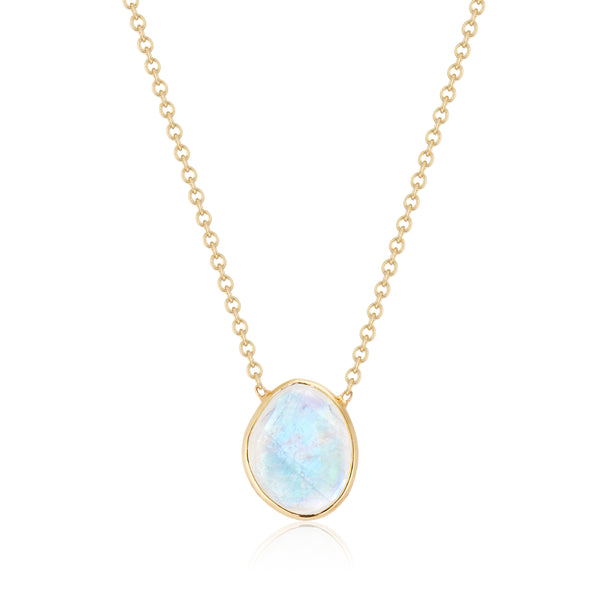 Lulu Rainbow Moonstone Necklace,18k Gold