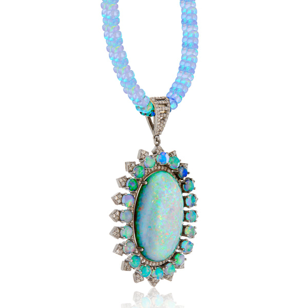 Tarabai Ethipion Opal and Diamond Necklace