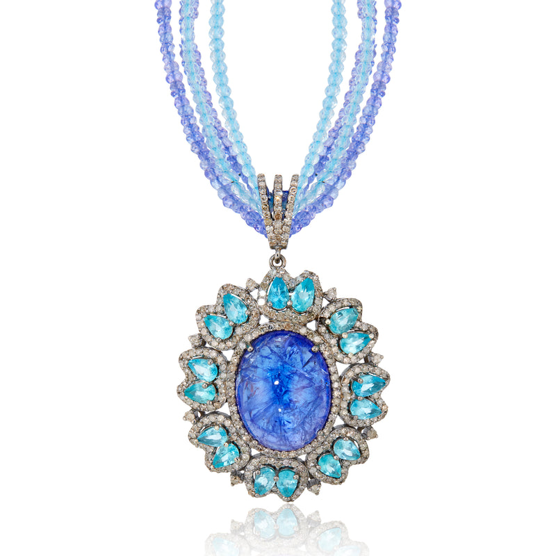 Velu Tanzanite and Blue Topaz Necklace