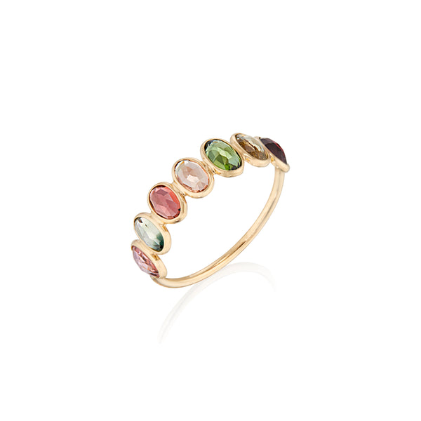 Eliza Multi Tourmaline Ring, 18k Gold