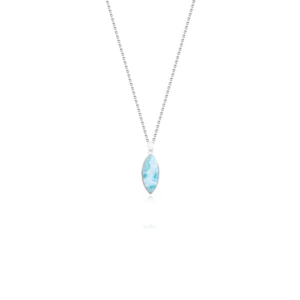 Larimar Marquis Necklace, Sterling Silver