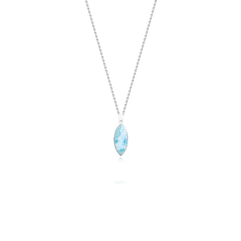 Larimar Marquis Necklace, Sterling Silver