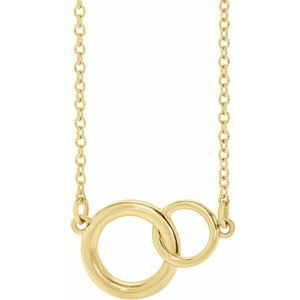 Interlocking Love Necklace, 14k Gold