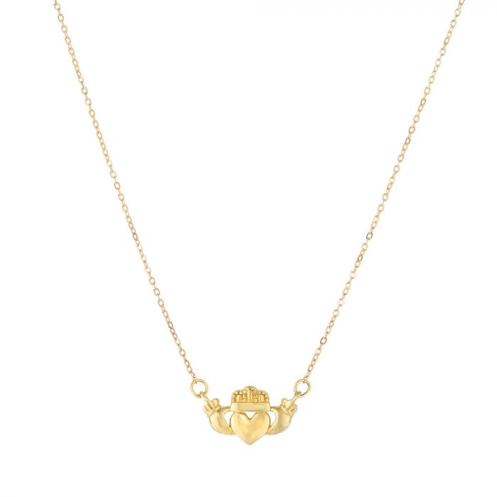 Claddagh Necklace, 14k Gold