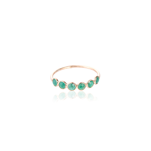 Kirin, Emerald Bezel Set Ring, 18K Yellow Gold