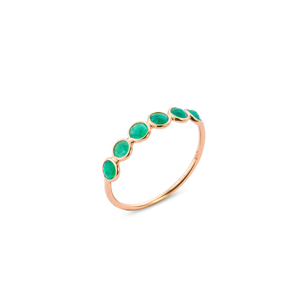 Kirin, Emerald Bezel Set Ring, 18K Yellow Gold