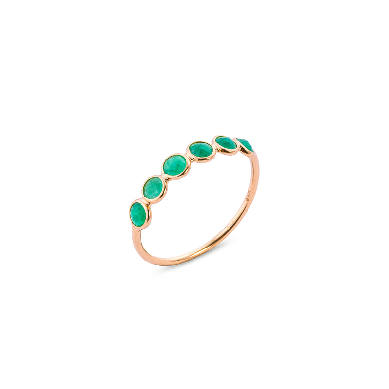 Kirin, Emerald Bezel Set Ring, 18K Yellow Gold