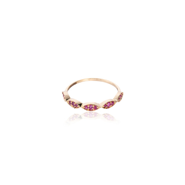 Zoey Ruby Band, 14k Yellow Gold