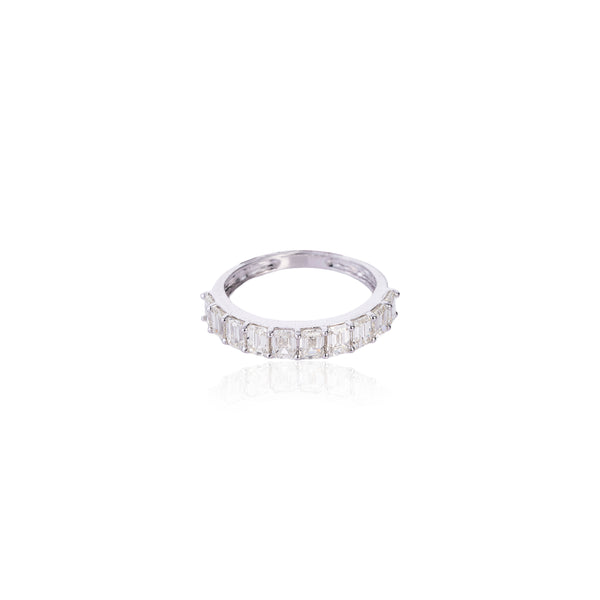 Vivian, Emerald Cut Diamond Ring, 14K White Gold