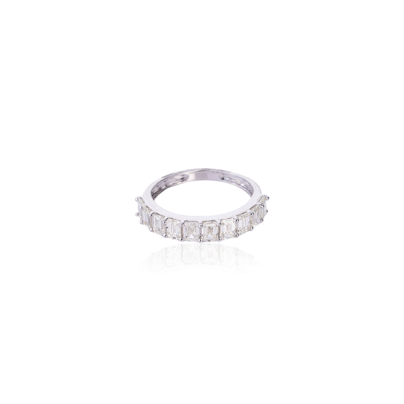 RINA, Emerald Cut Diamond Ring, 14K White Gold