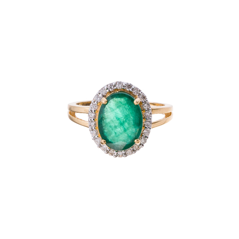 Raisa, Emerald and Diamond Ring 14k Gold