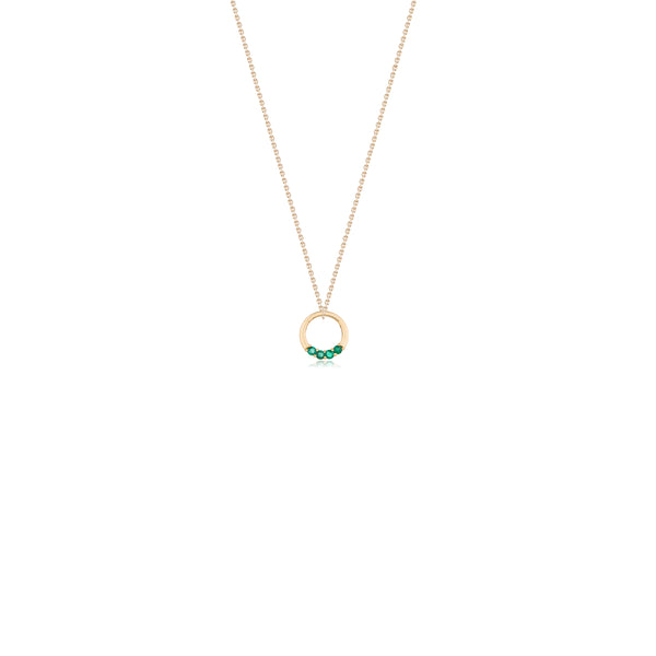 Amma Emerald Necklace, 14k Gold