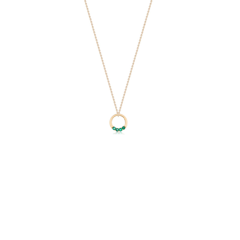 Amma Emerald Necklace, 14k Gold