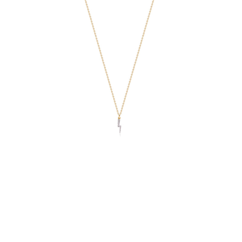 Lightning Bolt Pendant with Diamonds in Yellow Gold