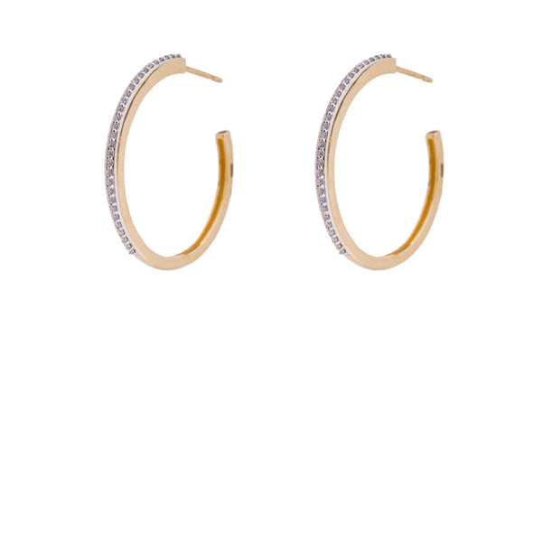 Jordan, Diamond Hoop Earrings, 14K Yellow Gold