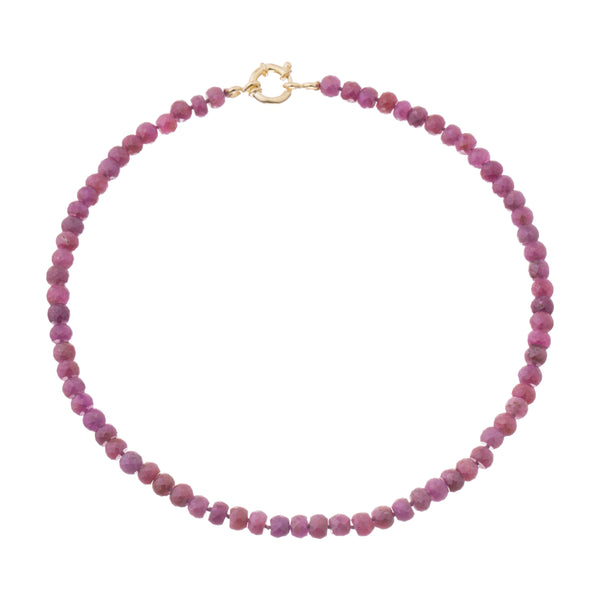 Rory Indian Ruby Necklace in Gold Vermeil