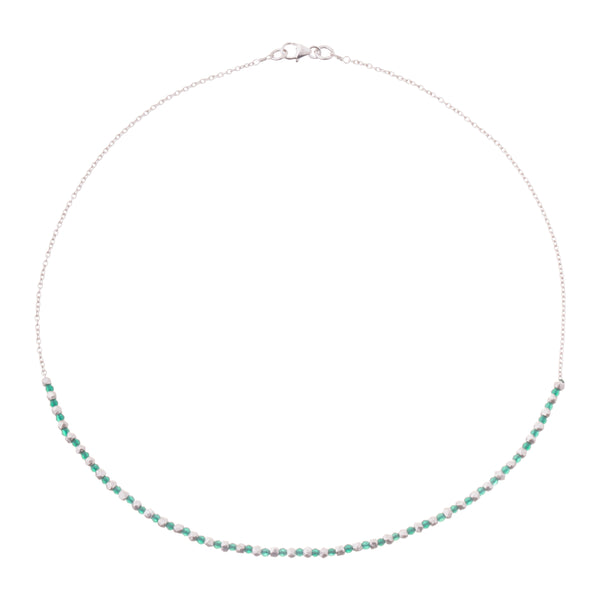 Thea Green Onyx Necklace, Sterling Silver