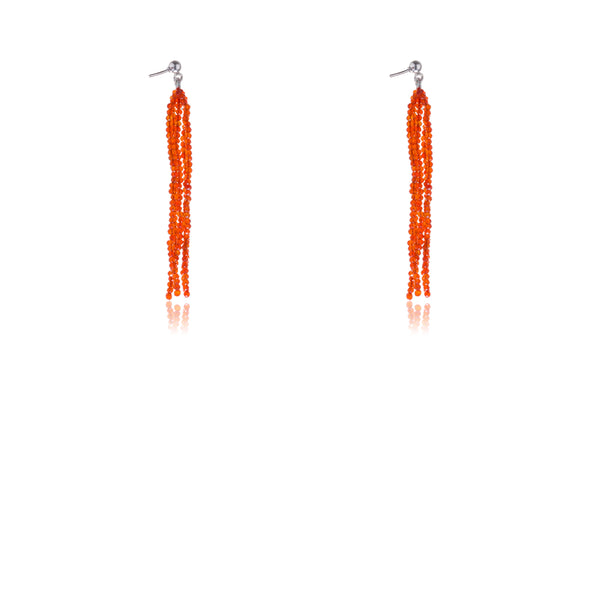 Ridhi Carnelian Earrings, Sterling Silver