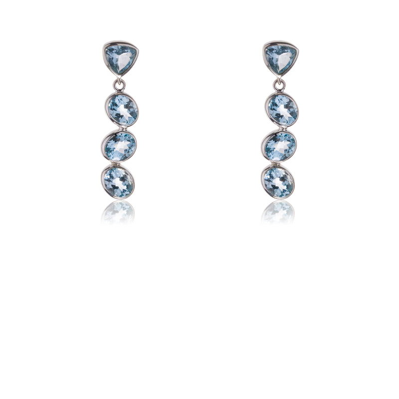 Viviana Blue Topaz Earrings in Sterling Silver