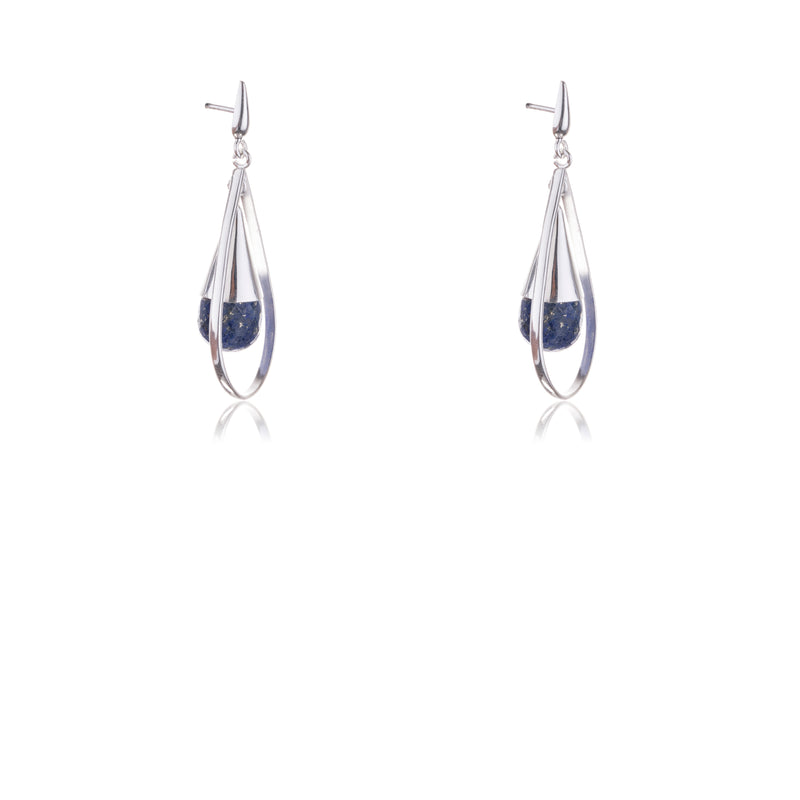 Sariyah Lapis Earrings,Sterling Silver