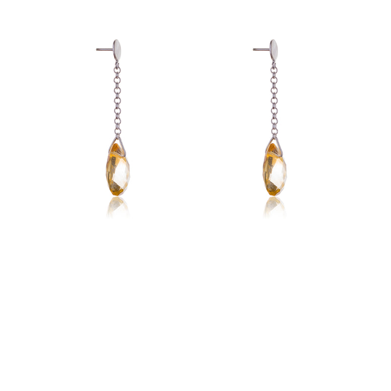 Noa Citrine Earrings, Sterling Silver