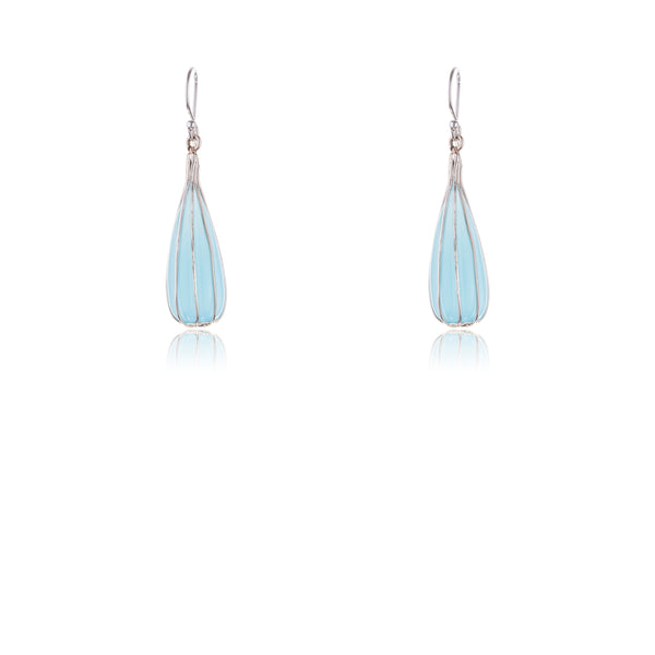 Zenebe Blue Chalcedony Earrings,Sterling Silver