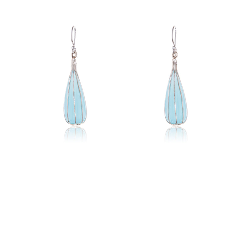 Zenebe Blue Chalcedony Earrings,Sterling Silver