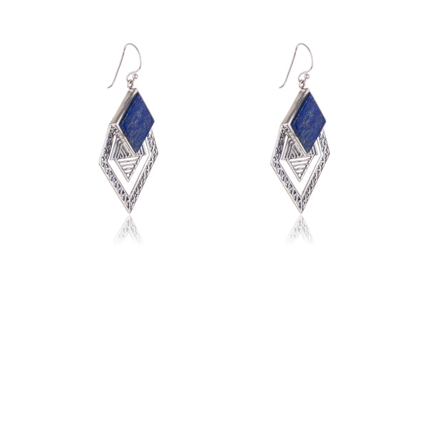 Cressida Earrings: Lapis Lazuli and Sterling Silver