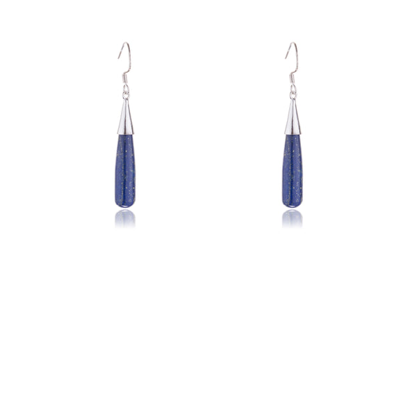 Yara Lapis Earrings, Sterling Silver / Gold Vermeil