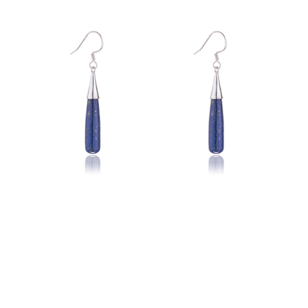 Yara Lapis Earrings, Sterling Silver / Gold Vermeil