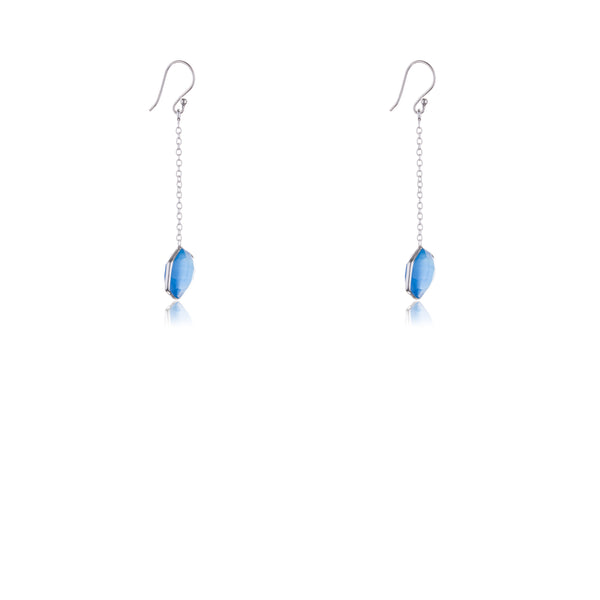 Keiko, Blue Chalcedony Earrings