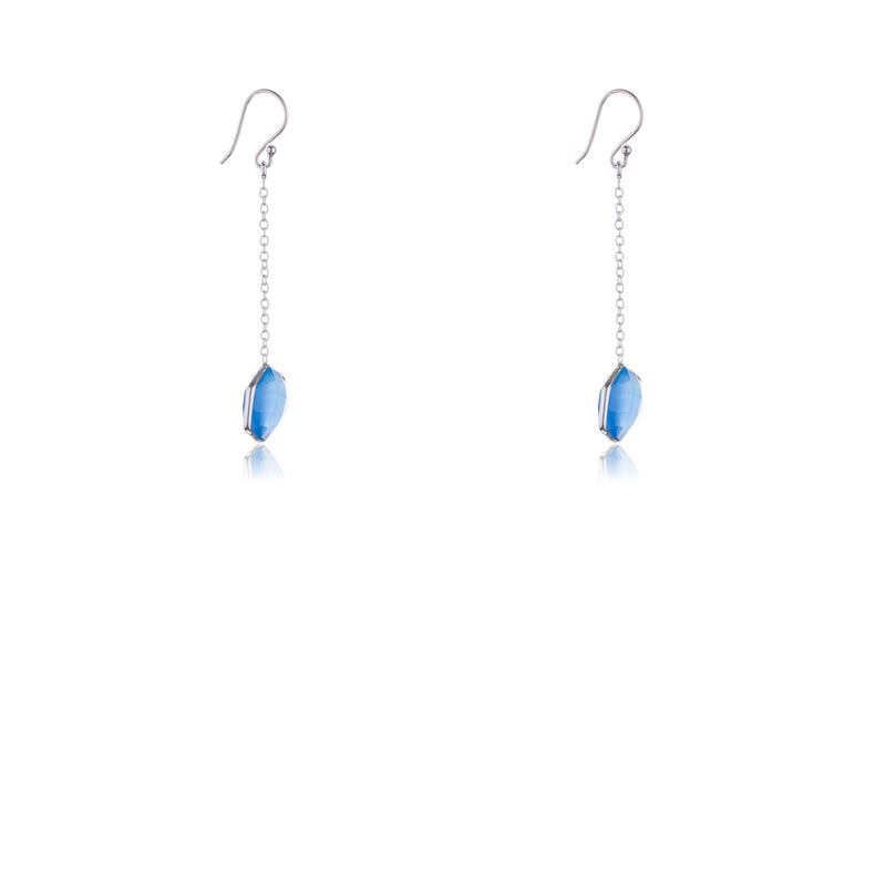 Keiko, Blue Chalcedony Earrings