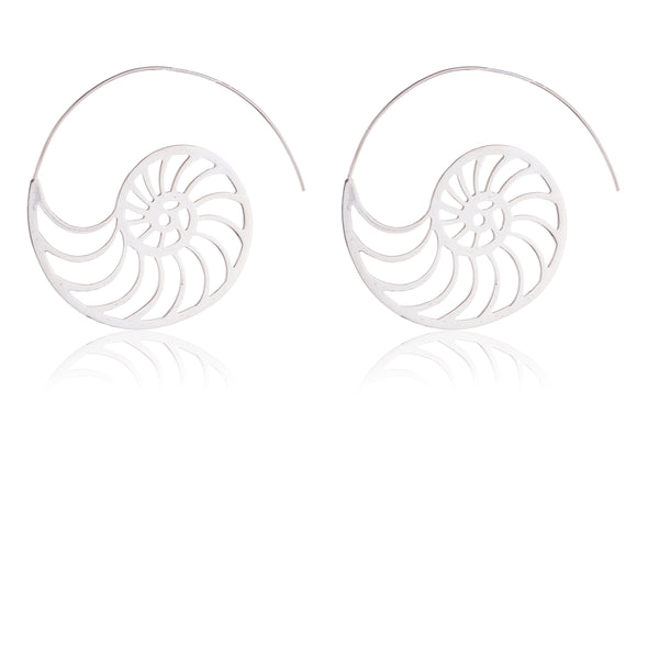 Ammonite Earrings in Sterling Silver
