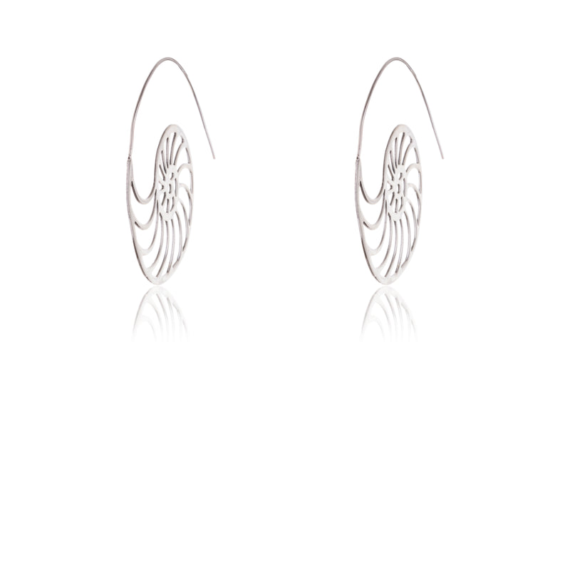 Ammonite Earrings in Sterling Silver
