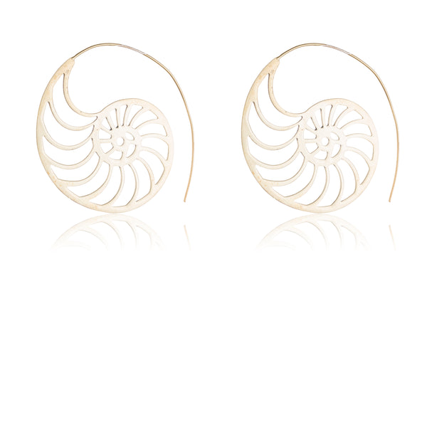Ammonite Earrings in Gold Vermeil