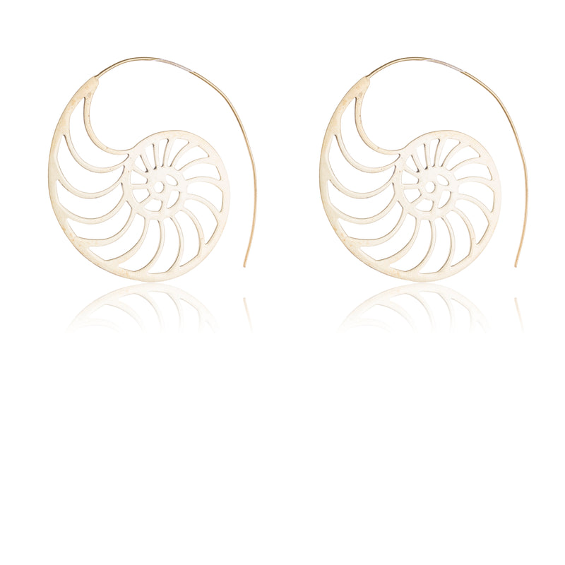 Ammonite Earrings in Gold Vermeil