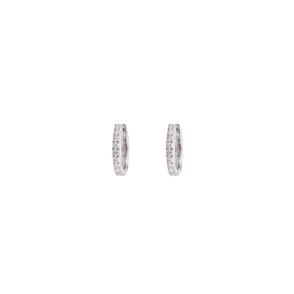 Alina, Diamond Huggie Earrings, 14K White Gold