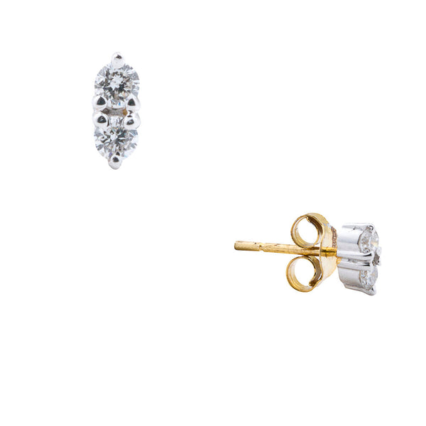 Paloma, Double Diamond Studs 14k Gold