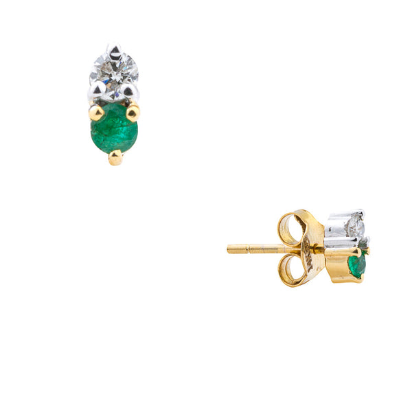 Paloma, Double Emerald Diamond Studs
