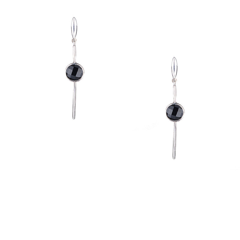 Odille Black Onyx Earrings,Sterling Silver